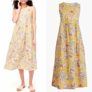 J.Crew Mixed Floral Tiered Midi Dress in Size 00